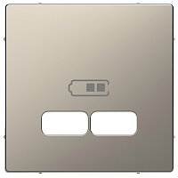 Лицевая панель Schneider Electric Merten D-Life для 2-м. розетки USB никель